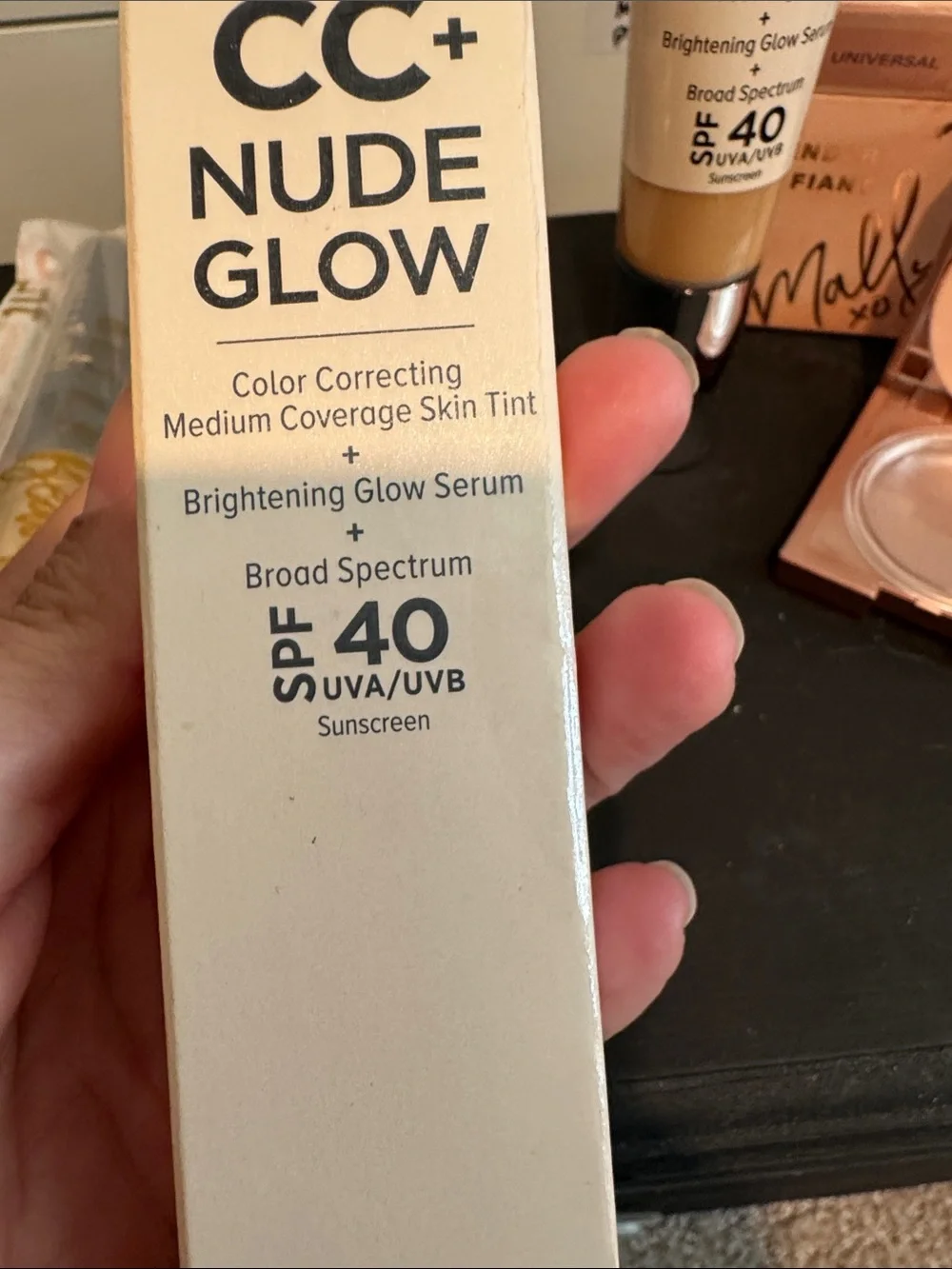 CC Nude Glow, Belle Powder Brush and Mally Face Defender Bundle